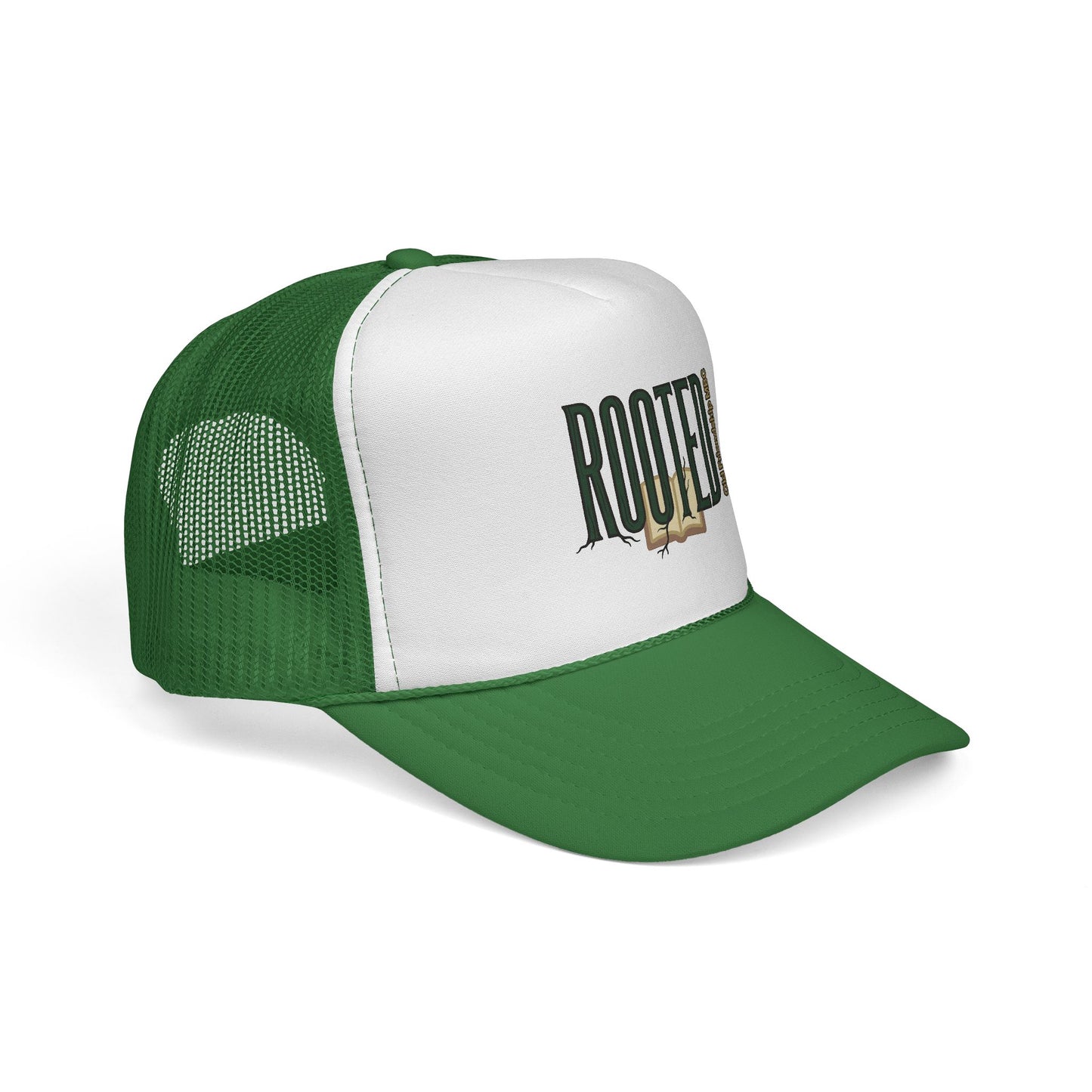Rooted Trucker Hat — Vintage Bible & Roots Faith Cap