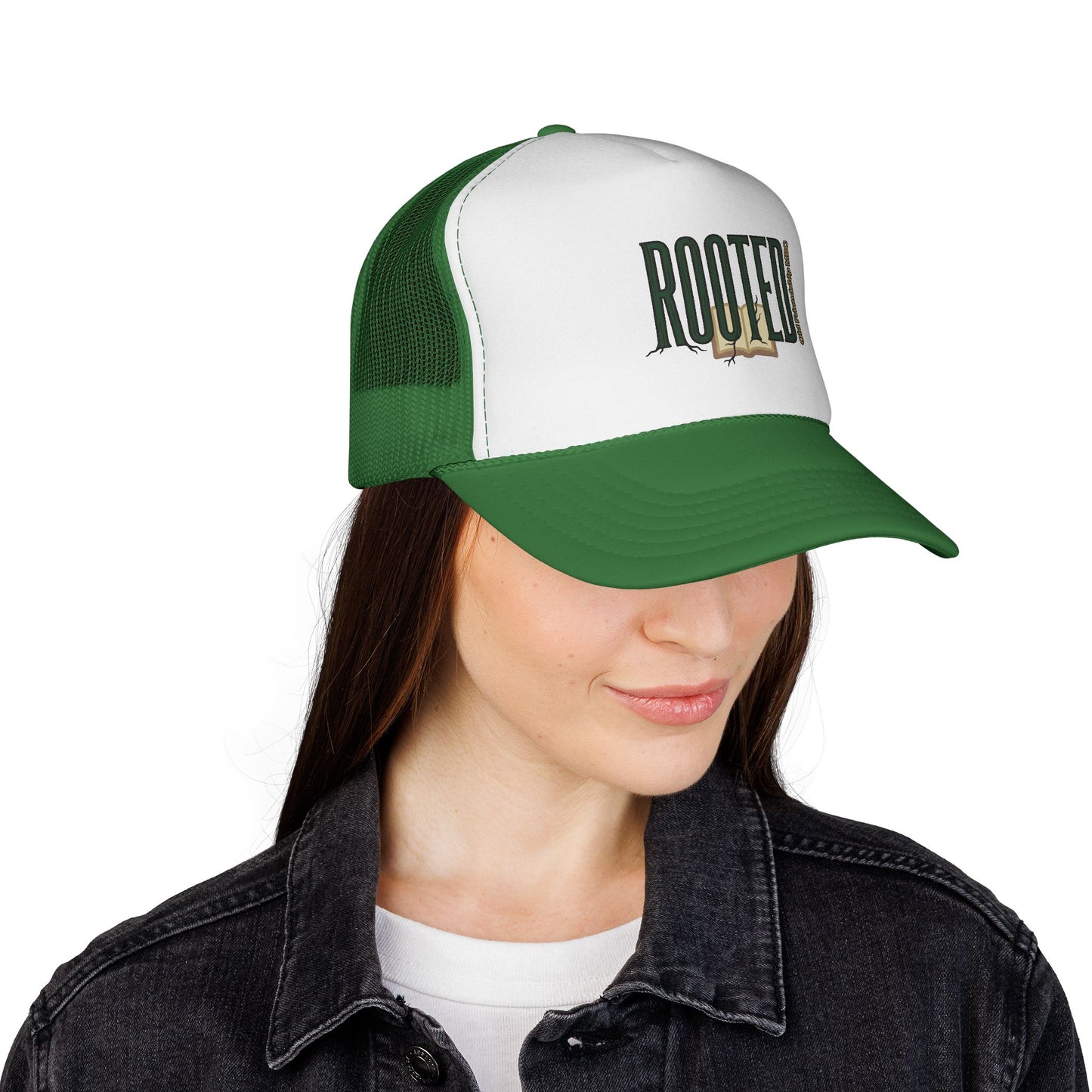 Rooted Trucker Hat — Vintage Bible & Roots Faith Cap
