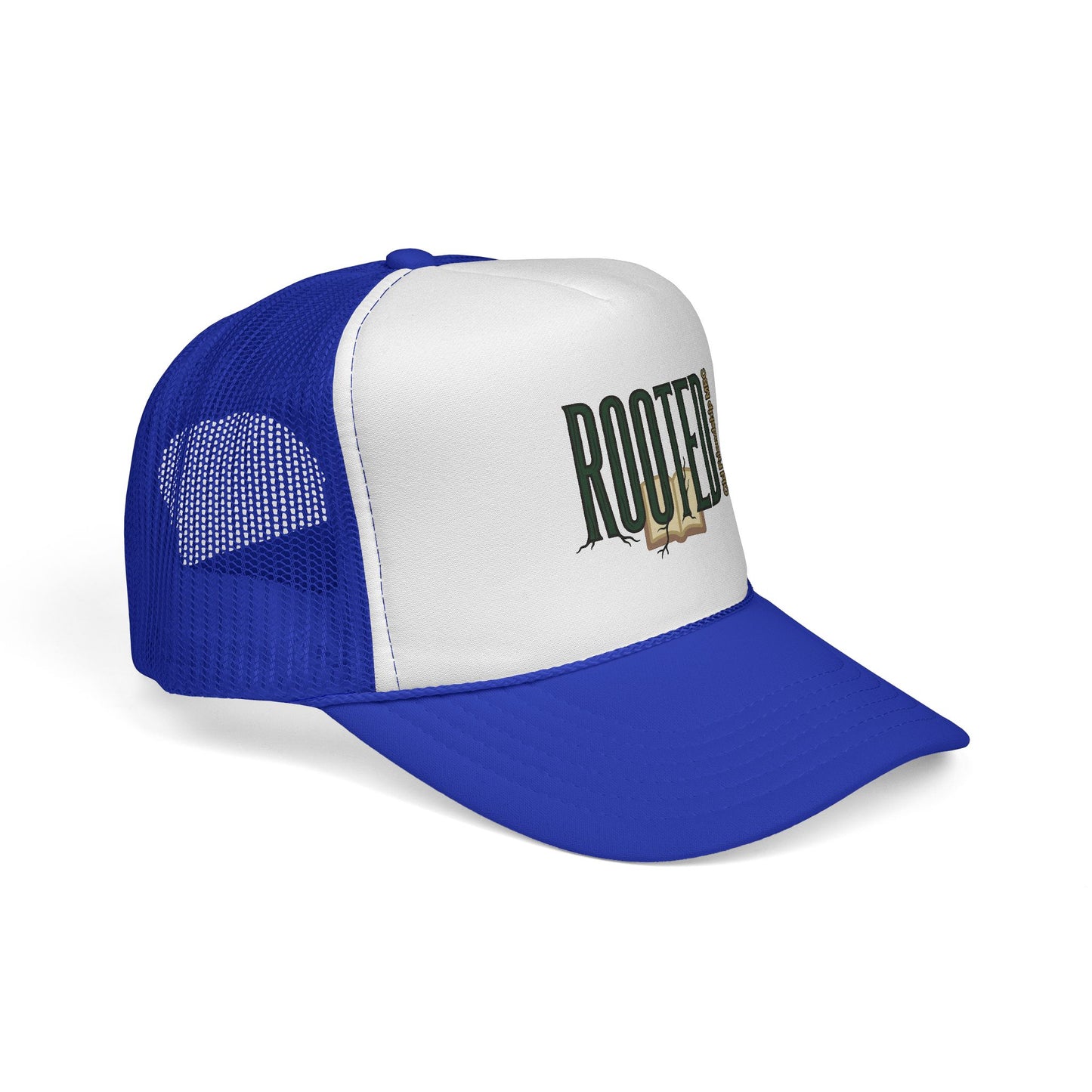Rooted Trucker Hat — Vintage Bible & Roots Faith Cap