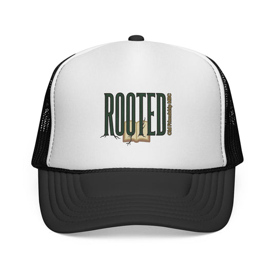Rooted Trucker Hat — Vintage Bible & Roots Faith Cap