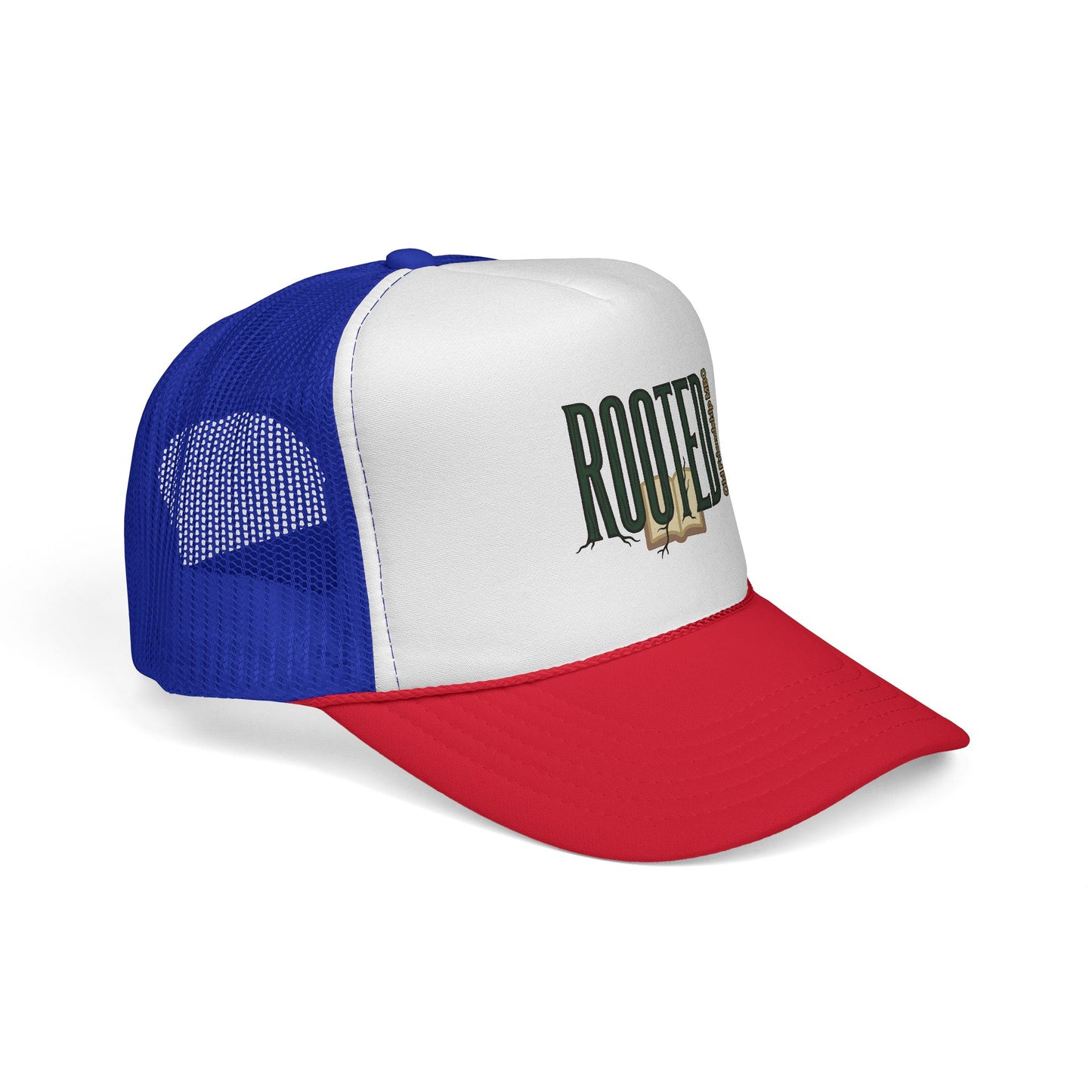 Rooted Trucker Hat — Vintage Bible & Roots Faith Cap