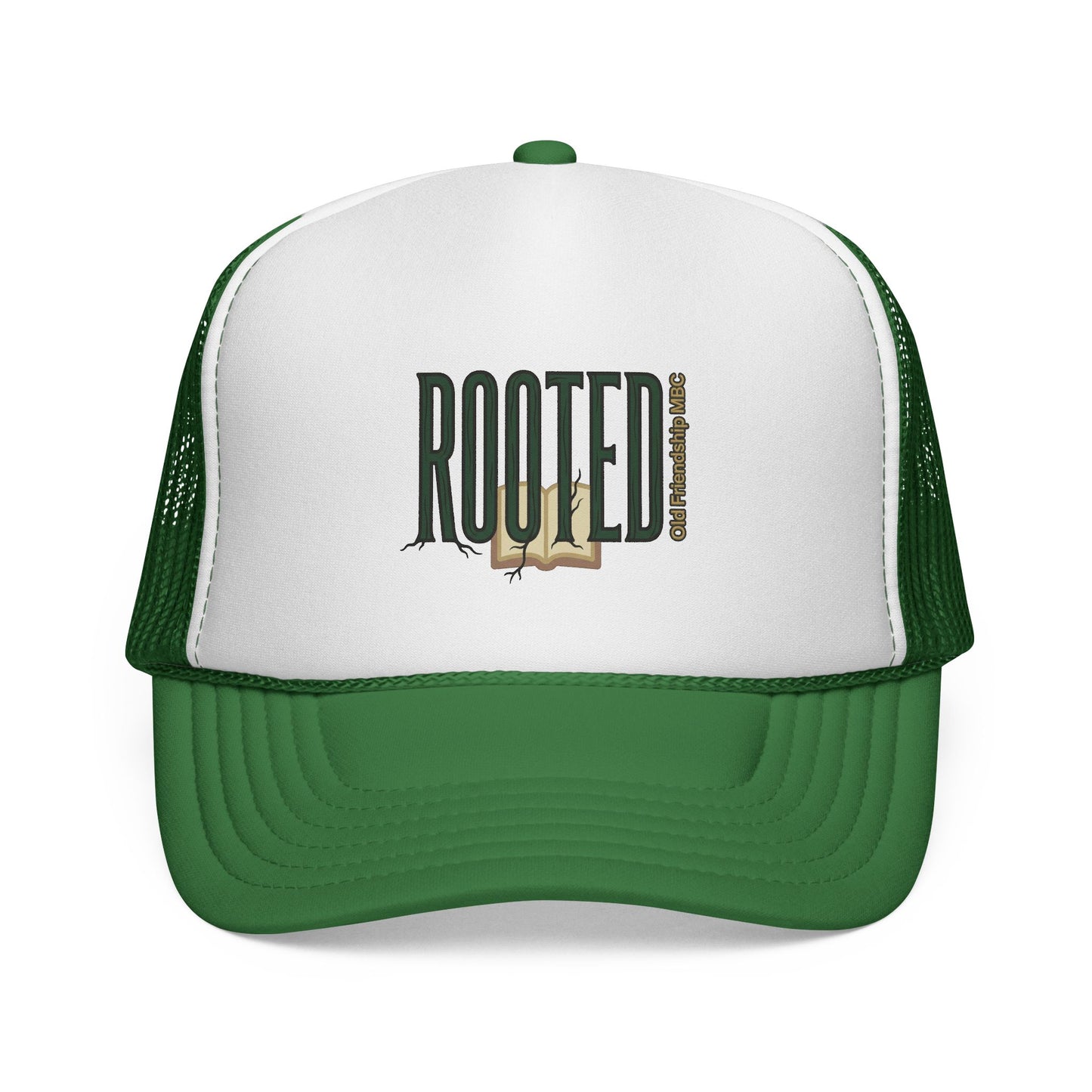 Rooted Trucker Hat — Vintage Bible & Roots Faith Cap