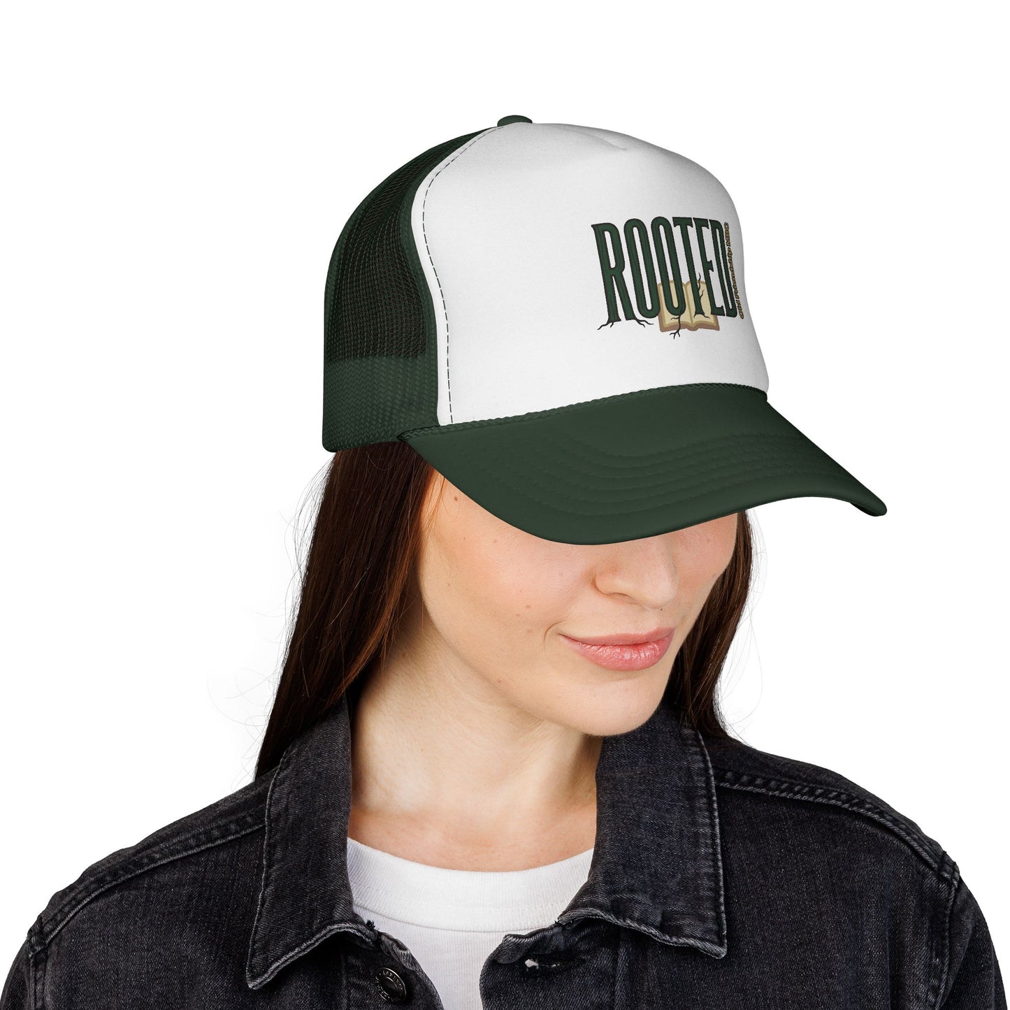 Rooted Trucker Hat — Vintage Bible & Roots Faith Cap