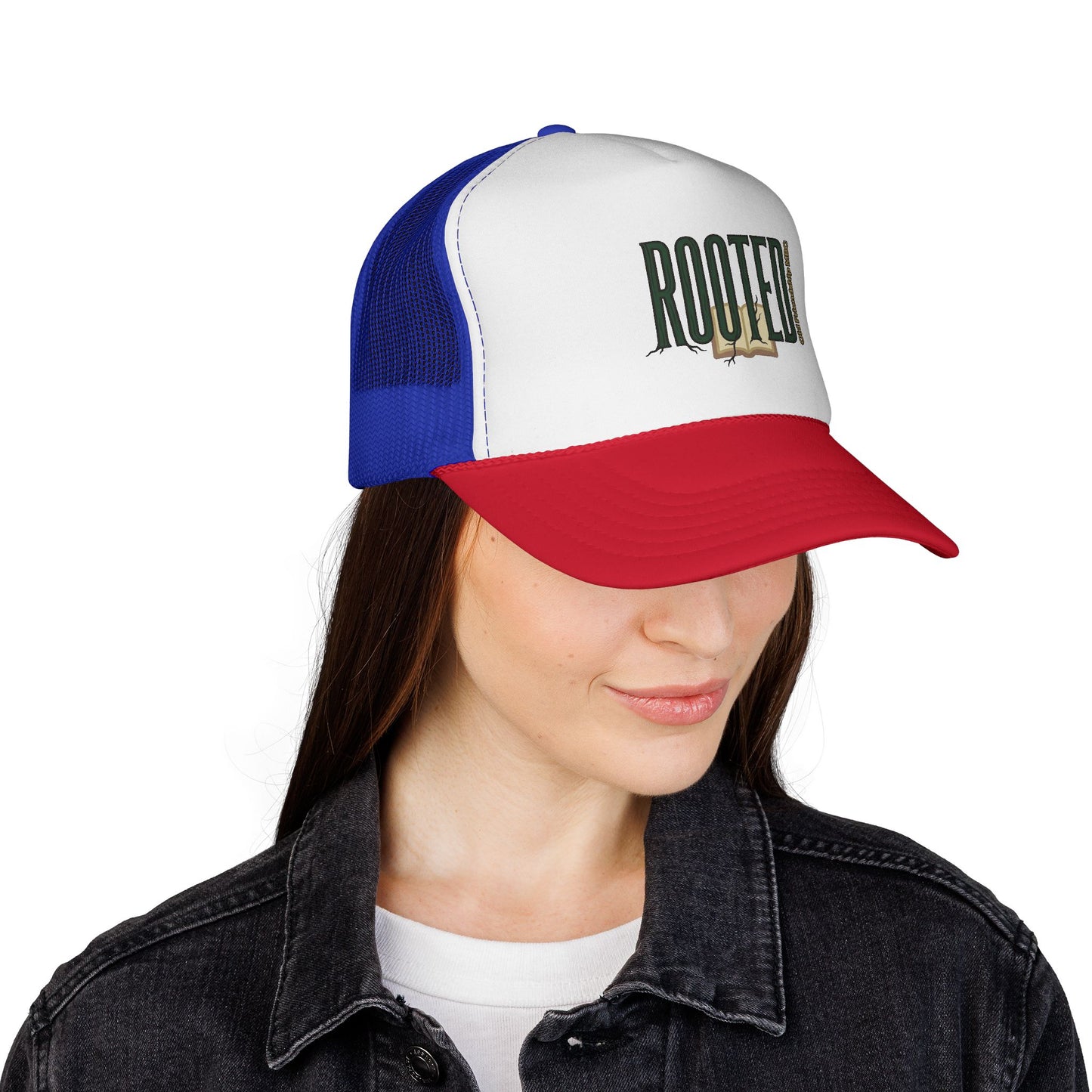 Rooted Trucker Hat — Vintage Bible & Roots Faith Cap