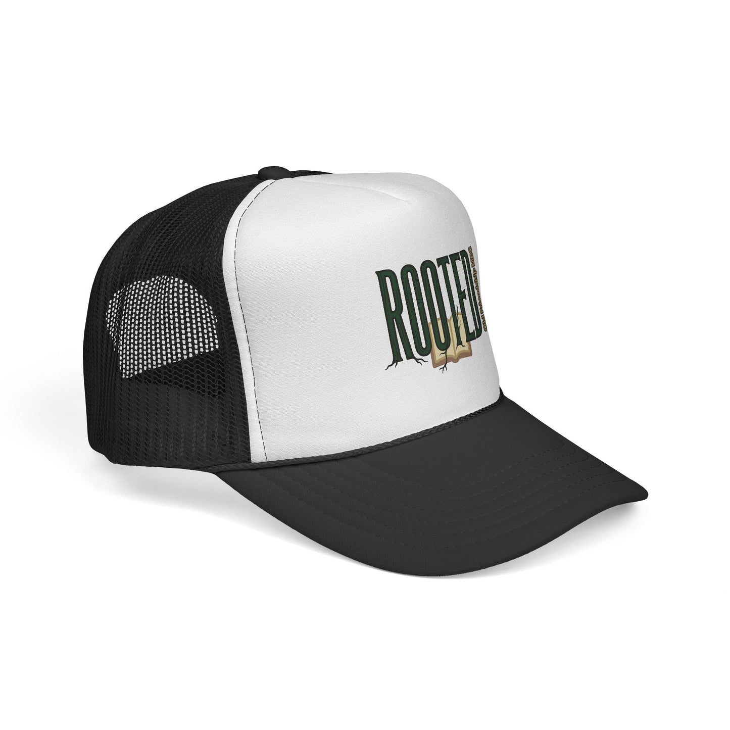 Rooted Trucker Hat — Vintage Bible & Roots Faith Cap