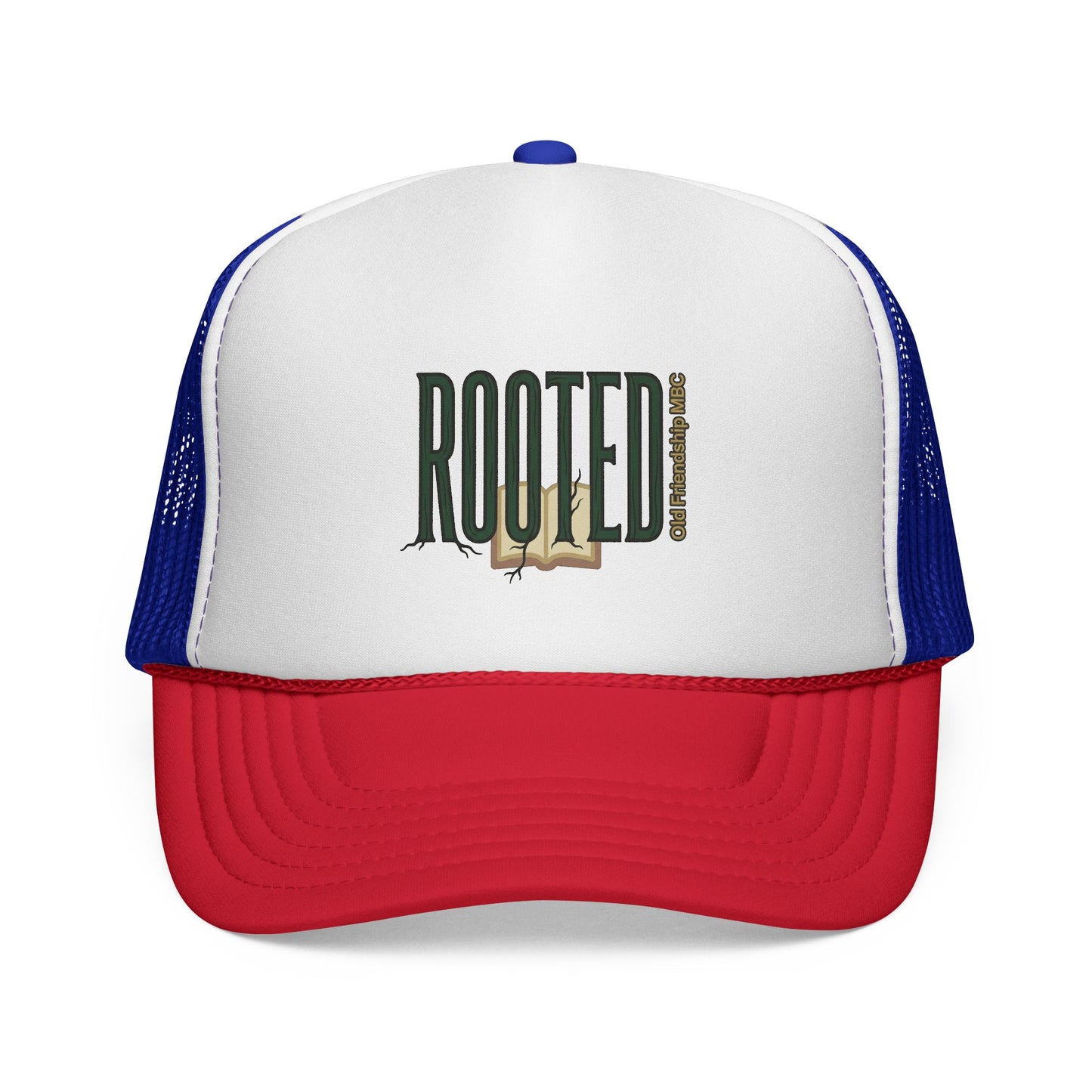 Rooted Trucker Hat — Vintage Bible & Roots Faith Cap