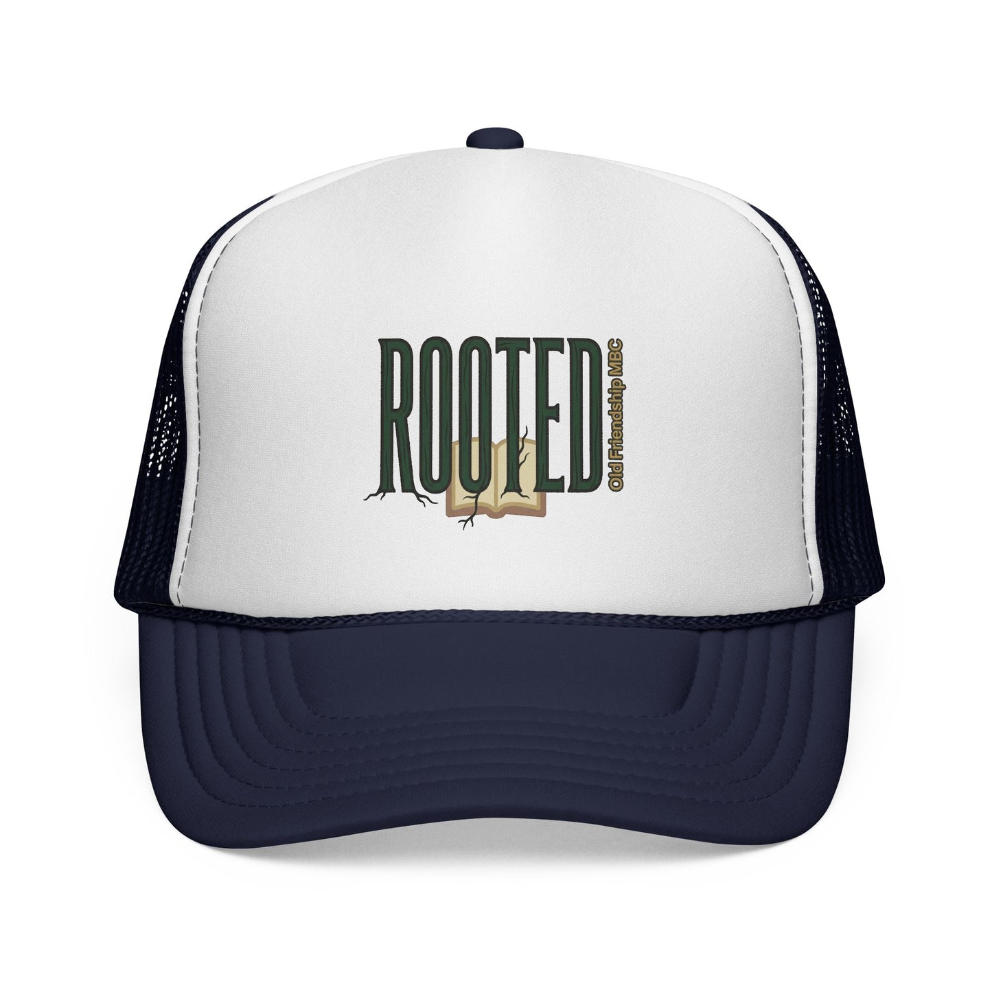 Rooted Trucker Hat — Vintage Bible & Roots Faith Cap