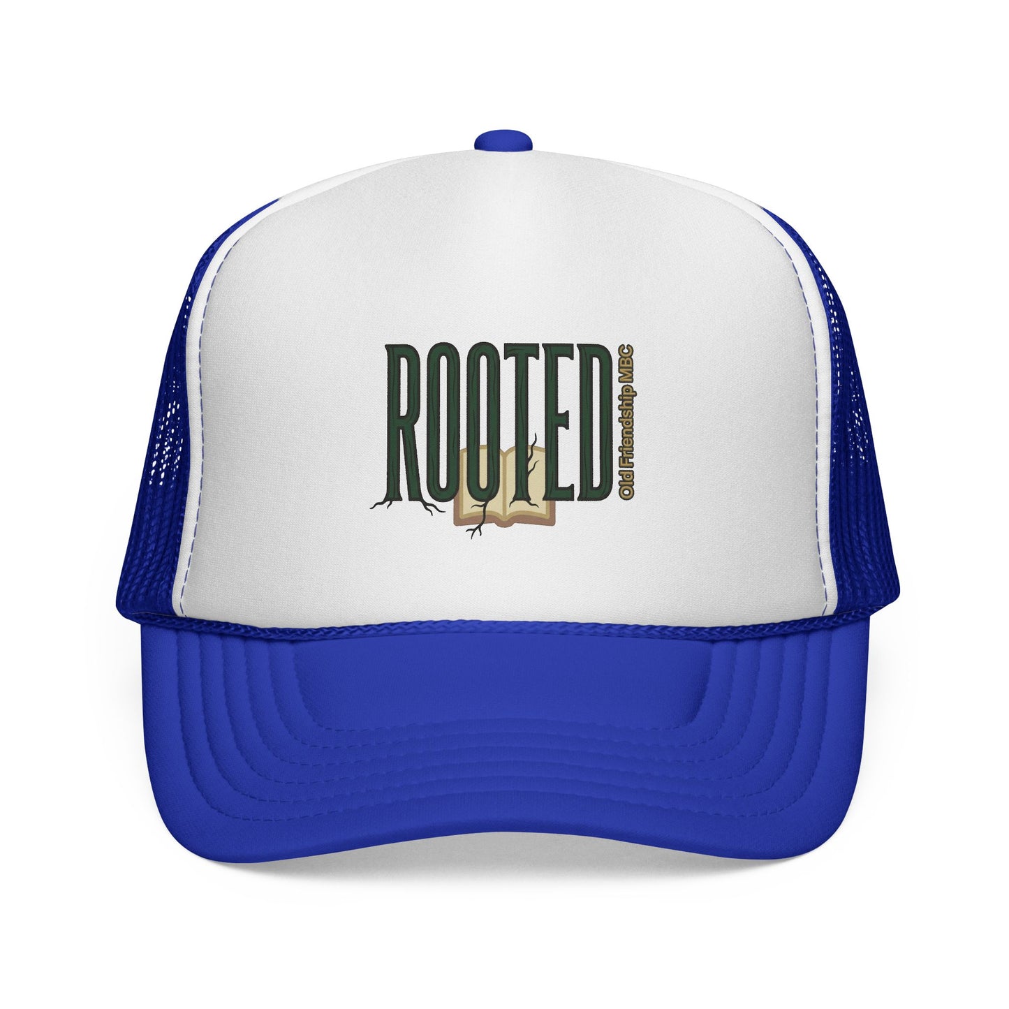 Rooted Trucker Hat — Vintage Bible & Roots Faith Cap