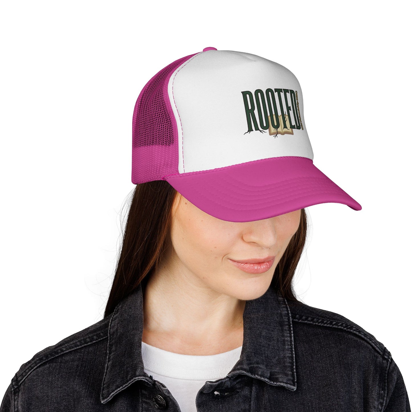 Rooted Trucker Hat — Vintage Bible & Roots Faith Cap